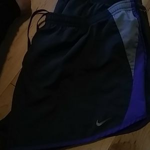 Nike dark gray, light gray and purple shorts
